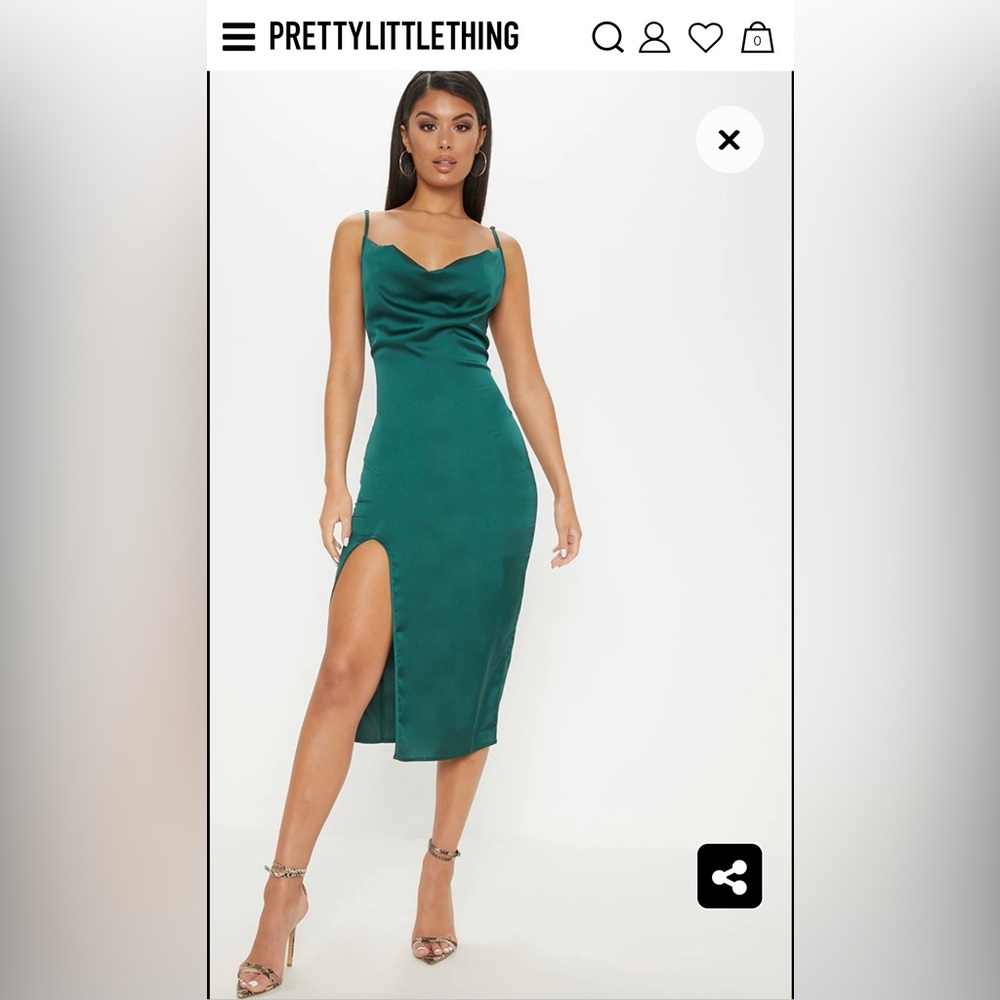 Pretty little thing emerald green dress NEW with tags